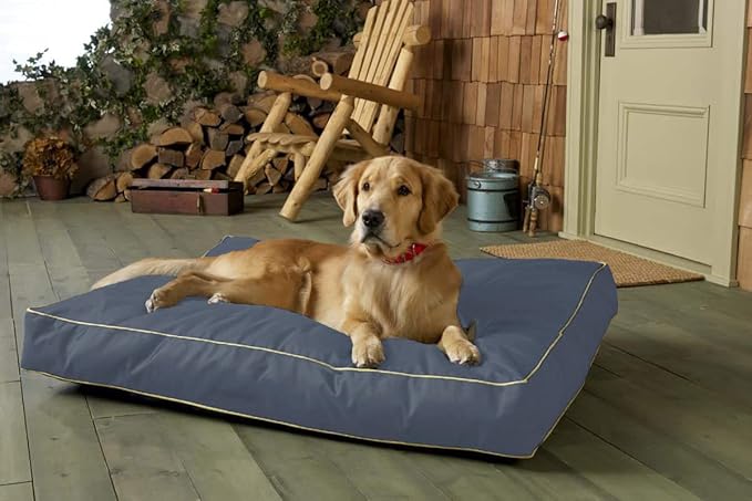 Dalema Dog Bed Cover,Waterproof Tough Plastic DIY Pet Bed Cover,Non Stick Hair Easy to Clean Rectangular Fillable Dog Bed Covers with Zipper(Dark Grey,54" L x 44" W x 4" Th,Cover Only)