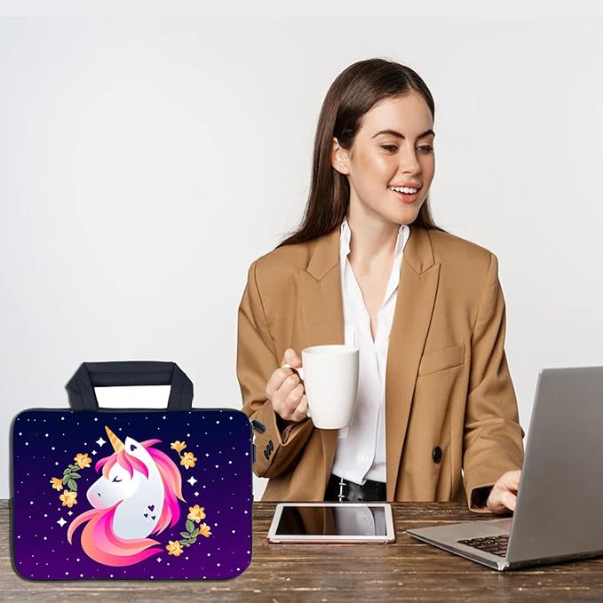 AMARY Chromebook Case 11.6" 12" inch Laptop Handle Bag Neoprene Notebook Carrying Pouch Ultrabook Case Tablet Cover Fit Apple MacBook Air HP DELL Lenovo Asus Samsung (Unicorn)