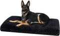 KSIIA Washable Dog Bed Anti-Slip Dog Crate Beds Deluxe Plush Kennel Pad Comfy Pet Sleeping Mat for Large Dogs, 35" x 23", Black