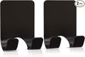 VIS'V Shower Wall Razor Holder, Metal Adhesive Razor Hooks for His and Hers, Waterproof, Black, 2 Pcs