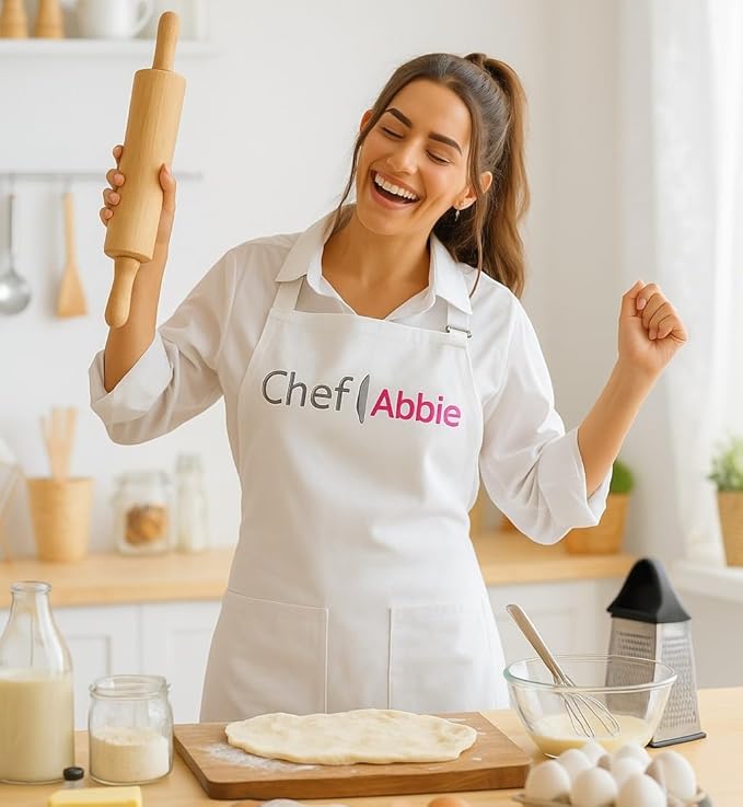 Custom Apron with Embroidered Name. Premium Quality Custom Aprons for Men and Women - Cooking, Baking, Grilling