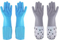 1TO3GO Pet Grooming Gloves Pet Hair Remover Cat, Dog Washing Gloves Silicone Heat Resistant Cleaning Gloves with High-Density Teeth Grooming Gloves for Dogs, Cats, Horses (2 Pairs - Blue & Gray)