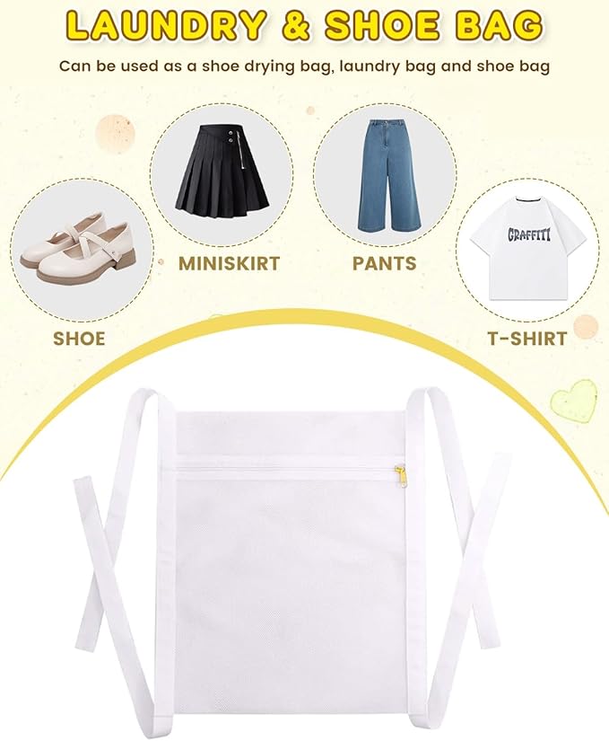 Laundry Shoe Bag Washer & Dryer: Shoe Washing Machine Bag - 3 Packs Reusable Shoe Cleaning Bag for Sneaker Tennis Shoes Unstain Cleaner Kit(Yellow 2 Pcs & 1 Pcs Dryer Bag)