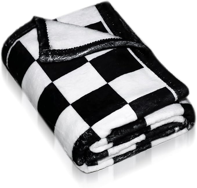 Gowyeg Dog Blanket for Puppy Accesssories Boy, 43"x30" Dog Stuff for Small Kitten Indoor Cats, Washable Soft Puppy Essentials Supplies,Black White