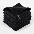 Kitchen Cleaning Dish Wash Cloths Waffle Terry Design Kitchen DishCloths|Washable 12x12 Cotton Dish Rags for Drying Dishes|Counter Top Barista Dust Wipes|Spring Easter Basket Decor| 6 Pc Set-Black