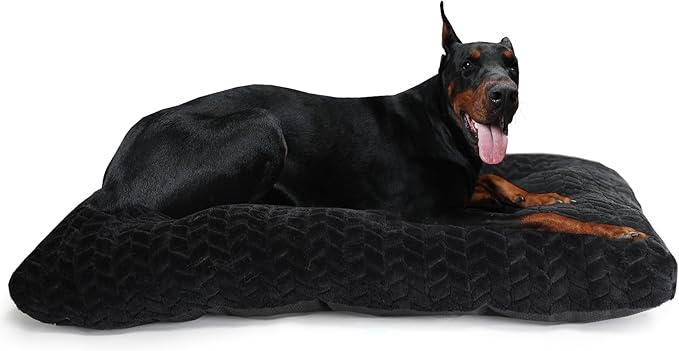 Necesitar 42 Inch Crate Bed for XLarge Dogs Washble with Anti-Slip Pet Sleeping Mat for Dog Cages Up to 90 lbs Pet Crate Pillows Kennel Pad 42" x 28" Black