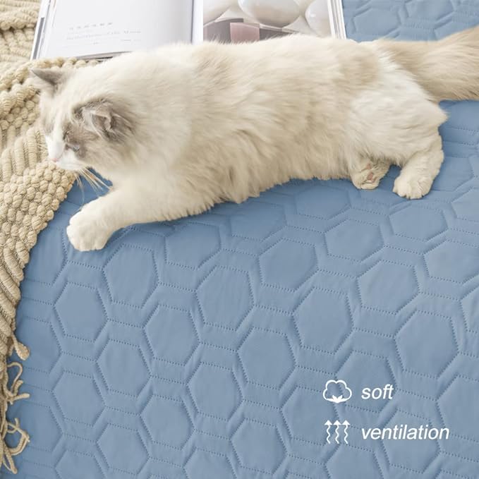 Tcksstex Waterproof and Anti-Slip Dog Bed Cover and Pet Blanket Sofa Pet Bed Mat car Incontinence Mattress Protectors Furniture Couch Cover for Most Cats Dogs, Pets（40x50-Stoneblue）