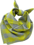 Pemilosci Double Layers Two Tones Dog Cotton Square Bandana Bibs Scarf Kerchief for Small Medium Dogs Boy or Girl - DCB16 G&G