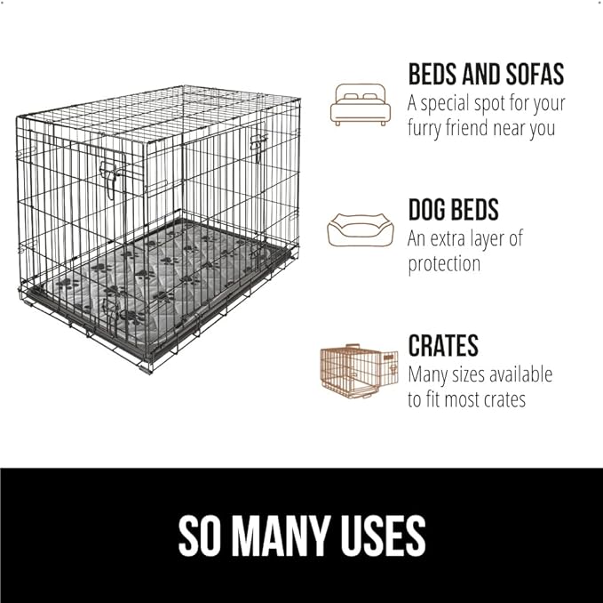 GORILLA GRIP Washable Puppy Pads, 22x22 Pack of 2, Slip Resistant Dog Crate Mat, Waterproof Cloth Pee Pad for Training Puppies in Playpen, Reusable Pet Incontinence Blanket, Protects Sofa, Furniture