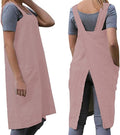 Women's Practical Cross Back Pinafore Apron with Large Pockets Home Kitchen,Restaurant,Coffee house,Cooking Gardening Works