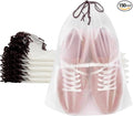 150 Pack Shoe Bags for Travel - 15.7" x 11.7" Large Clear Drawstring Bags - Waterproof Shoe Storage Dust Bags for Packing, Organization, Traveling