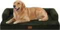 Casa Paw Orthopedic Dog Beds for Extra Large Dogs, Waterproof Egg Crate Foam XL Dog Bed with Sides 41x27Inch, Washable Big Dogs Couch Beds with Removable Cover and Nonskid Bottom, Olive Green