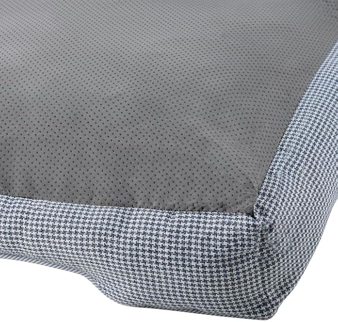 Sam's Pets Arlo Orthopedic Blue Plaid Dog Bed with Soft Fabric, Easy Cleaning, Non-Slip Grip, Modern Design, Large