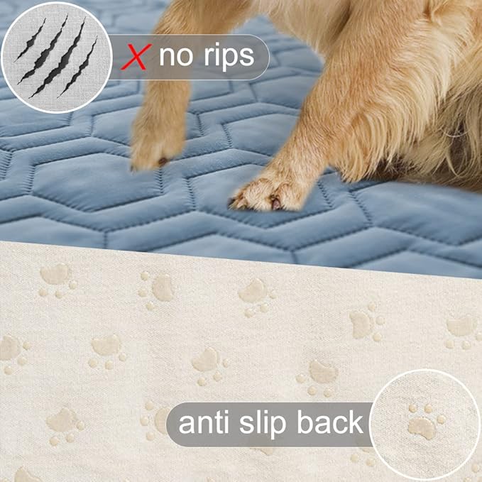 Tcksstex Waterproof and Anti-Slip Dog Bed Cover and Pet Blanket Sofa Pet Bed Mat ，car Incontinence Mattress Protectors Furniture Couch Cover for Most Cats Dogs, Pets（52x82-Stoneblue）
