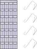 Teikou 28 Mesh Pockets Hanging Shoe Organizer, Over the Door Shoe Organizer，Closet Storage Holder for Back of Door Storage Holder for Back of Door(White)
