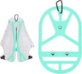 TIXIPEM Shoe Holster for Backpack [1SET] - Elastic Silicone Footwear Holder with Clip Use for Travel & Outdoors & Sports - [Cyan-Blue-XL] Hang Extra Shoes Cleats Boots