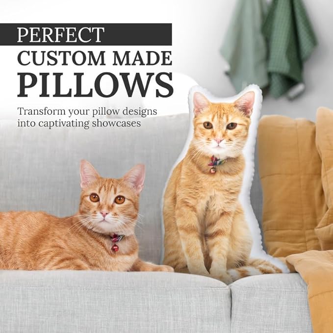 Ships Next Day, Made in USA, Custom Pillow from Photo - Shaped Cutout Personalized Pillow - Dog/Cat/Family/Friends Face/Cars/Logos - Double Sided - 8 Sizes -Funny Pillows - Pet Memorial (28 Inch)