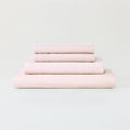 Sijo Stone Washed Organic French Linen Bed Sheet Set, GOTS Certified Organic, Best Cooling Linen Sheet Award by Sleep Foundation, 1 Flat Sheet Only (Blush, Full/Queen)