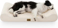 COZY KISS Orthopedic Dog Bed for Large Dogs up to 90 lbs - Removable Washable Cover with Waterproof Lining & Non-Skid Bottom, Cotton-Polyester Blend Boat-Shaped Lounger Mattress, L(45x30x6in), Beige