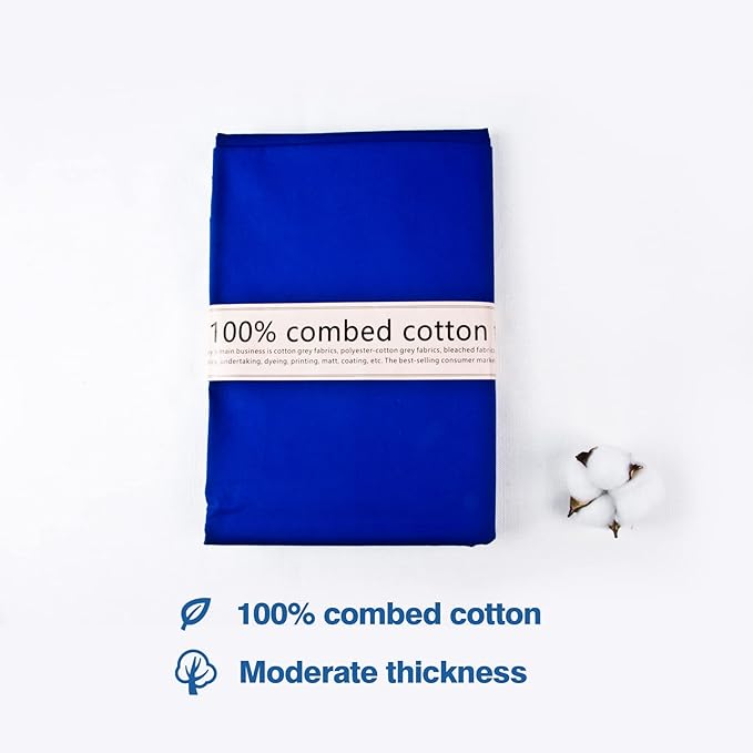 5 Yard Blue Cotton Fabric,Natural Cotton Poplin Fabric by The Yard, 59 Inches Wide 100% Cotton Fabric,Soft Embroidery Muslin Quilting Material for Sewing Material Apparel Cloth