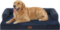 Casa Paw Orthopedic Dog Beds for Extra Large Dogs, Waterproof Egg Crate Foam XL Dog Bed with Sides 41x27Inch, Washable Big Dogs Couch Beds with Removable Cover and Nonskid Bottom, Navy Blue