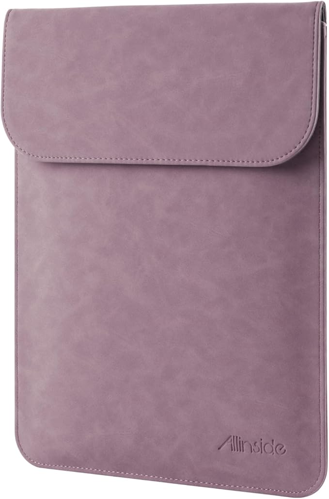 Allinside 13 inch Laptop Sleeve Case for with MacBook Air 13 2018–2025 (M2 A2681 M3 A3113 M4 A3240)/MacBook Pro 13 2016–2022 (A2251 A2289 A2338 M1 M2), PU Suede Leather Laptop Case Cover, Purple