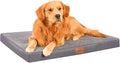 Waterproof XLarge Dog Beds for Large Sized Dogs - Orthopedic Dog Bed Washable Crate Pad, Egg Crate Foam Pet Bed Mat with Removable Cover, Anti-Slip Kennel Pad, 41''×27'', Grey