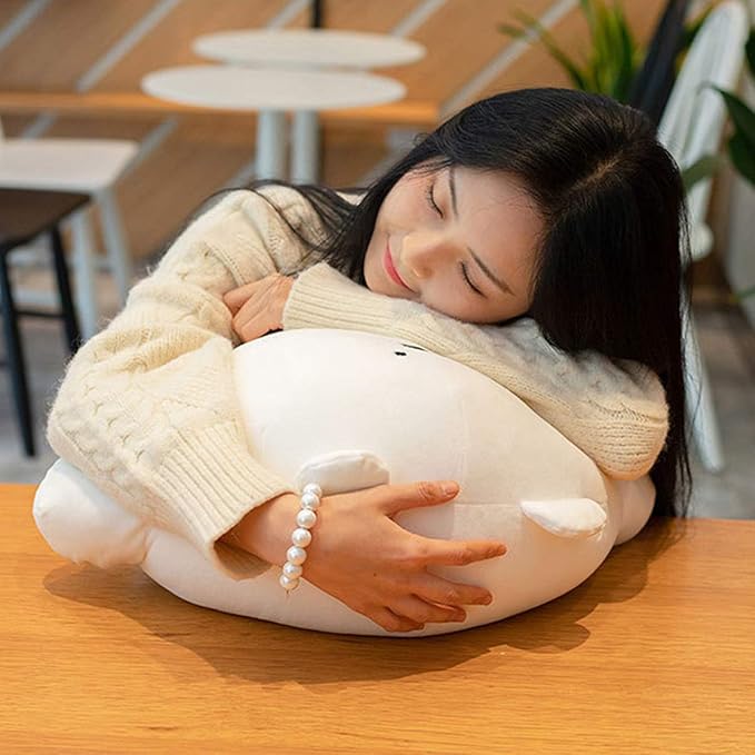 REFAHB 15.7 inch Cute Bear Plush Stuffed Animal Body Pillow Fat Cartoon Cylindrical Body Pillows for Kids, Super Soft Hugging Toy Gifts for Bedding, Kids Sleeping Nap Kawaii Pillow