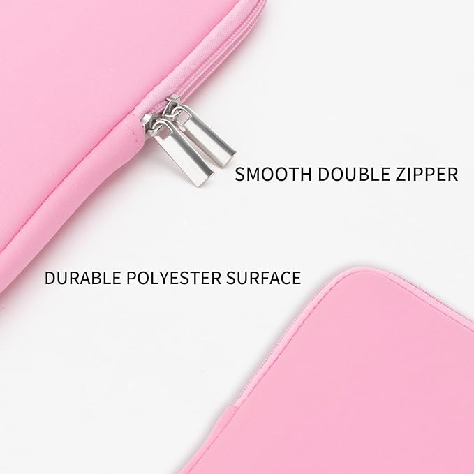 RAINYEAR 13 Inch Laptop Sleeve Case with Accessories Pouch, Compatible with 13.3" MacBook Air/Pro M1 M2 M3 M4 A3240 A3113 A2681 A2337 A1932 A2179 A2338 A1706 A1708 A2159 (Pink, Upgraded Version)