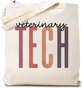 Vet Tech Canvas Tote Bag for Women Veterinary Technician Shopping Bags Reusable Grocery Bag Eco-Friendly Bags