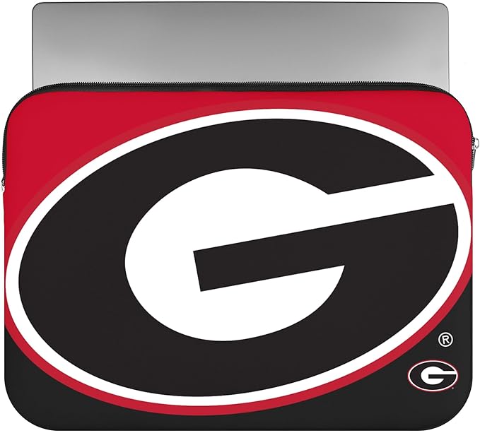FOCO NCAA Official 15" Inch Colorblock Primary Logo Zipper Laptop Computer Sleeve Case Bag (Goergia Bulldogs)