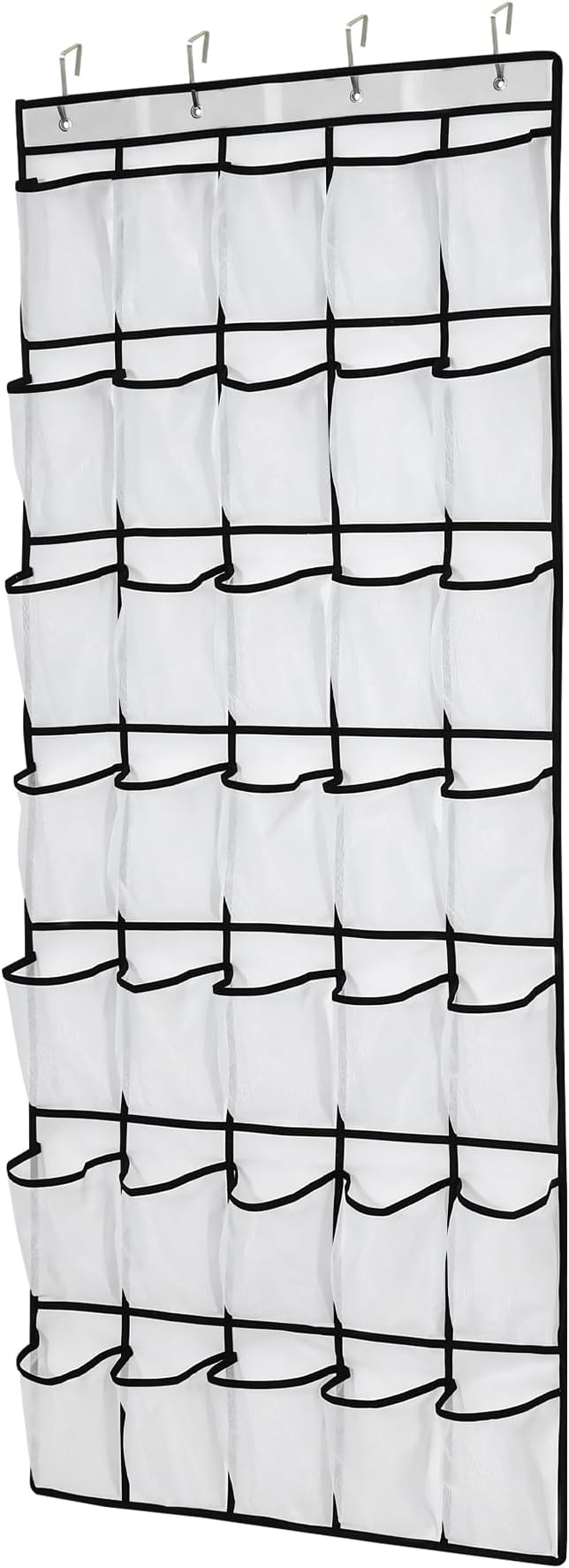 Teikou 35Large Pockets Over The Door Shoe Organizer, Mesh Pockets Shoe Holder Rack, Capacity hanging shoe organizer，door shoe rack With 4 Metal Hook.