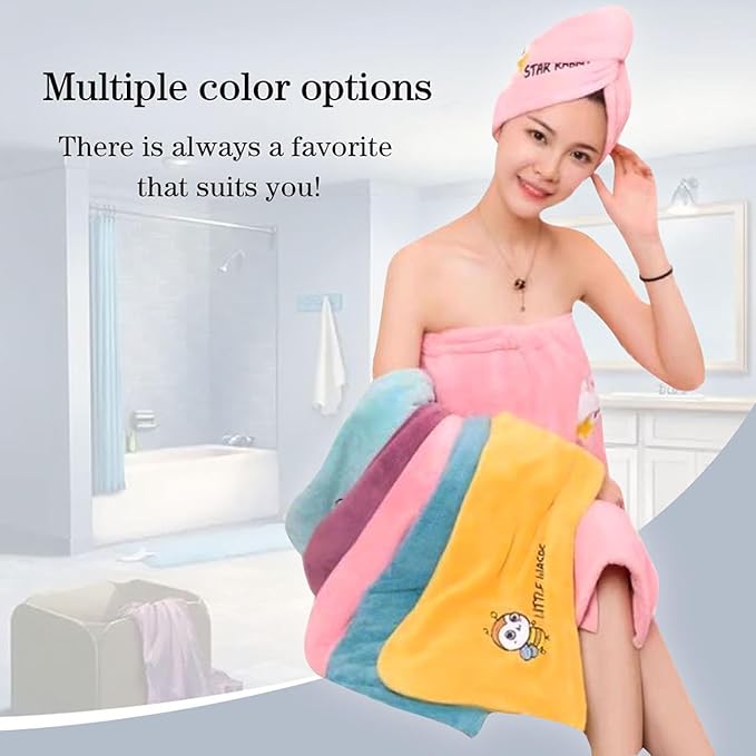 AGKXHDEC 1 Pack Double Layer Microfiber Hair Towel, Hair Turbans for Wet Hair，Purple with Moon