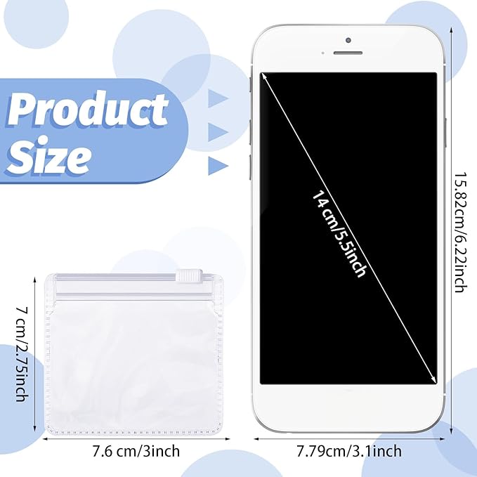 Nuanchu 12 Pieces Pill Pouches Bags Set Reusable Zippered Pill Baggies Clear Plastic Self Sealing Travel Medicine Organizer Storage with Slide Lock for Medicine and Small Items