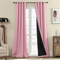 Rutterllow 100% Blackout Curtains, 84 Inches Long Full Blackout Drapes for Bedroom/Kids Room, Thermal Insulated Living Room Window Treatment Drapes (Set of 2 Panels, Pink, 52 x 84 inch)