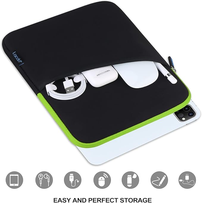 Lacdo Tablet Sleeve Case for 13 inch New iPad Pro M5 M4 2025-2024, 13 inch iPad Air M3 M2 2025-2024, 12.9" iPadPro 6 5 4 3 2022-2018 with Magic Keyboard and Smart Keyboard Folio Protective Bag, Green