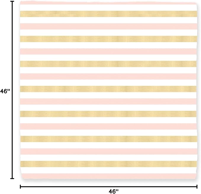 SwaddleDesigns Cotton Muslin Swaddle Blanket, Receiving Blanket for Baby Girls, Best Registry Gift, 46x46 inches, Pink and Gold Shimmer Stripes