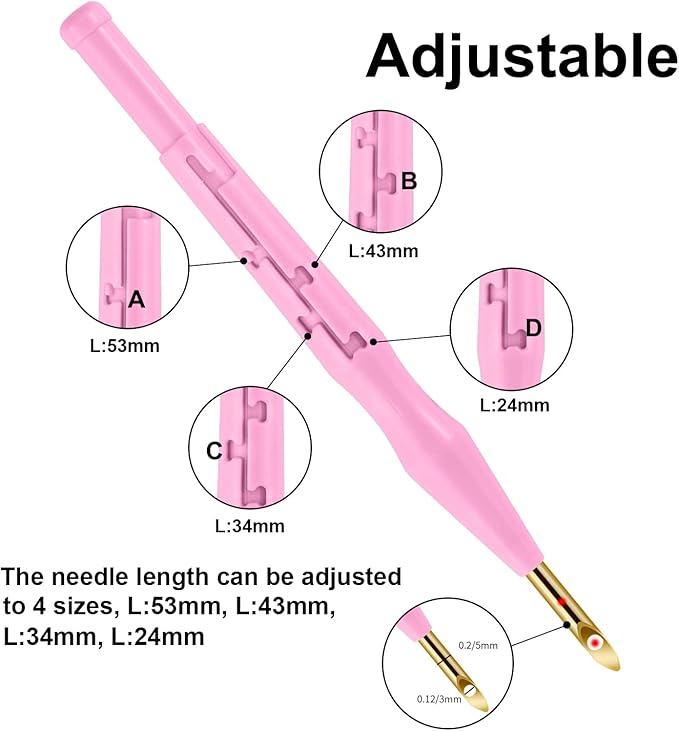 37Pcs Punch Needle Embroidery Kit - Complete for Needle Punching - Includes Punch Needle Tools in Various Sizes,Perfect for Crafting&Gift(Purple)