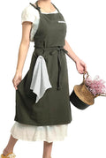 Soft Cotton Linen Apron - Retro Linen Art Apron, Adjustable Casual Apron with Towel, Great for Florist and Kitchen