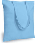 TOPDesign 6-Pack Economical 16"x15" Baby Blue Cotton Tote Bag, Lightweight Medium Reusable Grocery Shopping Cloth Bags, Suitable for DIY, Advertising, Promotion, Gift, Activity