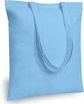 TOPDesign 12-Pack Economical 16"x15" Baby Blue Cotton Tote Bag, Lightweight Medium Reusable Grocery Shopping Cloth Bags, Suitable for DIY, Advertising, Promotion, Gift, Activity