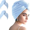 AGKXHDEC 2 Packs Microfiber Towel, Hair Turbans, Drying Hair Wrap for Women (Blue colore-2pcs)