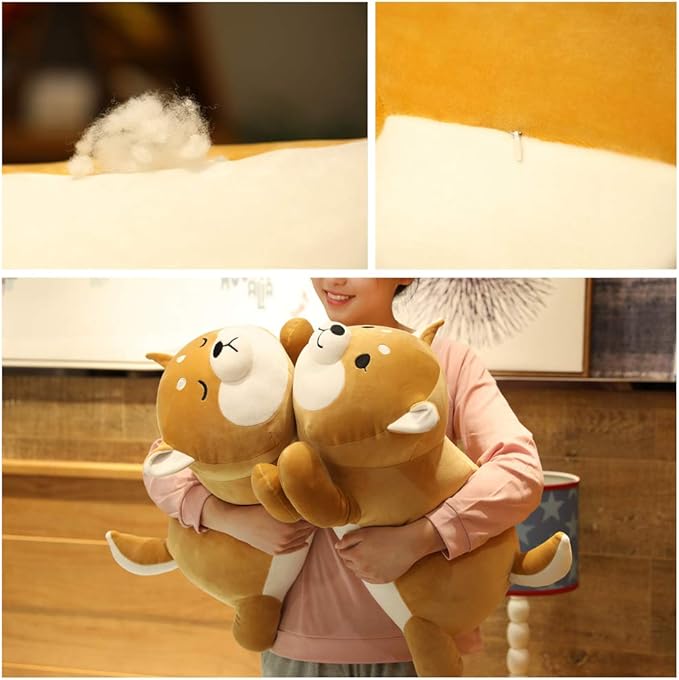 ERDAO Shiba Inu Plush Pillow,Soft Corgi Stuffed Animals Toy Cute Sleeping Puppy Doll Gifts for Kids (Smiling Eyes, 29.5 inch)