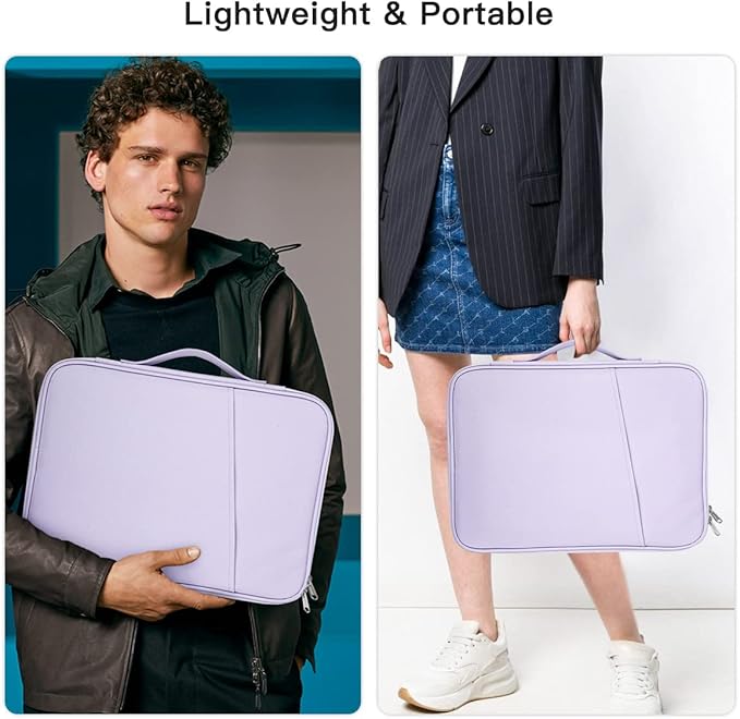 12.9 Inch Tablet Sleeve for Samsung Galaxy Tab S10+ Plus/S9+ S8+/S7+ Plus/S7 FE,iPad Pro M5 M4 13 2025/Air M2 13/Pro 12.9, 12.4" Microsoft Surface Laptop Go 2/11 Snapdragon/10/9/8 Carrying Bag-Purple
