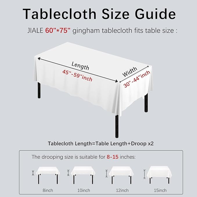 Alsoo Gingham Tablecloth Rectangle Checkered Table Cloth Cotton Linen Fabric Wrinkle Free Washable Buffalo Plaid Table Cover for Kitchen Dining Picnic Camping, Green and White, 60 * 75 inch