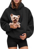 LBECLEY Hoodie with Dog Pouch Oversized Pet Hoodies Carrier Large Pocket Hooded Sweatshirt for Puppy Kitten Dogs Holder