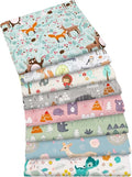 Aubliss 8pcs Fat Quarter Fabric Bundles 100% Cotton 20'' x 20'' Quilting Cotton Craft Fabric Pre-Cut Squares Sheets for Patchwork Sewing Quilting Crafting(Forest)