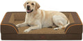 Casa Paw Orthopedic XL Dog Beds, Waterproof Memory Foam Big Pet Bed for Extra Large Sized Dogs 45x35Inch, Non-Slip Bottom and Egg-Crate Foam Dog Couch Bed with Washable Removable Cover, Brown