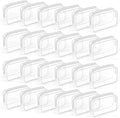 TISRATOK 24 PCS Clear Toiletry Bag for Women Men, Transparent Cosmetic Bag for Travel Makeup Organizer TSA Approved Pouch - White,Medium