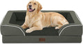 Casa Paw Orthopedic Dog Beds for Large Sized Dogs, Waterproof Memory Foam Large Pet Bed with Sides 36x27Inch, Non-Slip and Egg-Crate Foam Big Dog Couch Bed with Removable Washable Cover, Dark Green